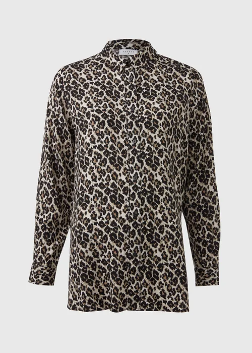 Brown Leopard Print Viscose Shirt - 8 Image 5