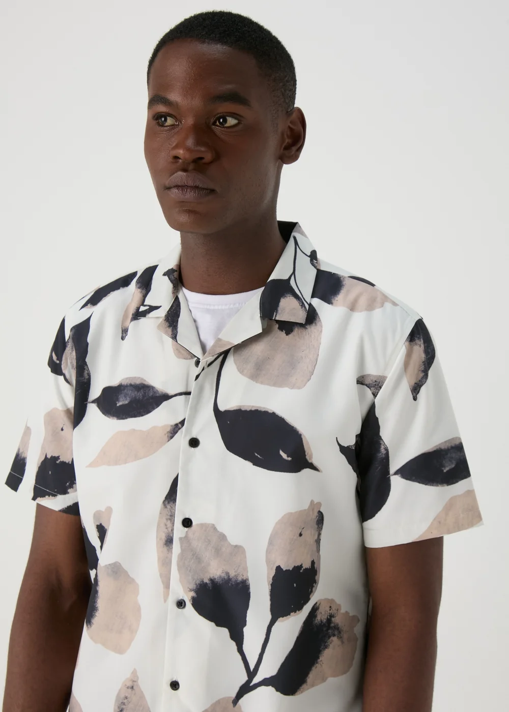 White Pink Floral Print Shirt - Small Image 3