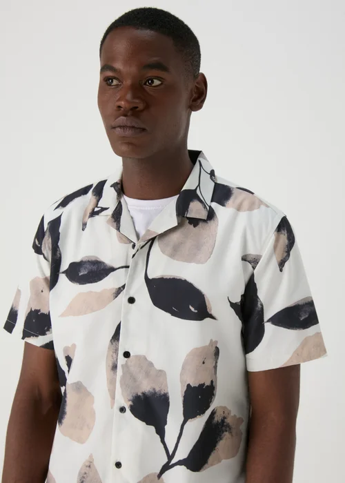 White Pink Floral Print Shirt - Small Image 3