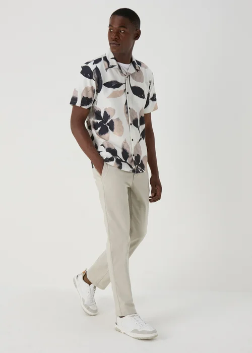 White Pink Floral Print Shirt - Small Image 4