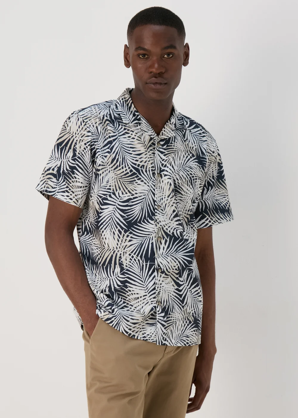 Stone Leaf Print Shirt - Small Image 1