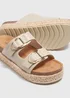 Stone Textured Double Buckle Footbed Sandals - Size 3 Image 2