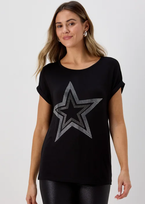 Black Glitter Star T-Shirt - 8 Image 1
