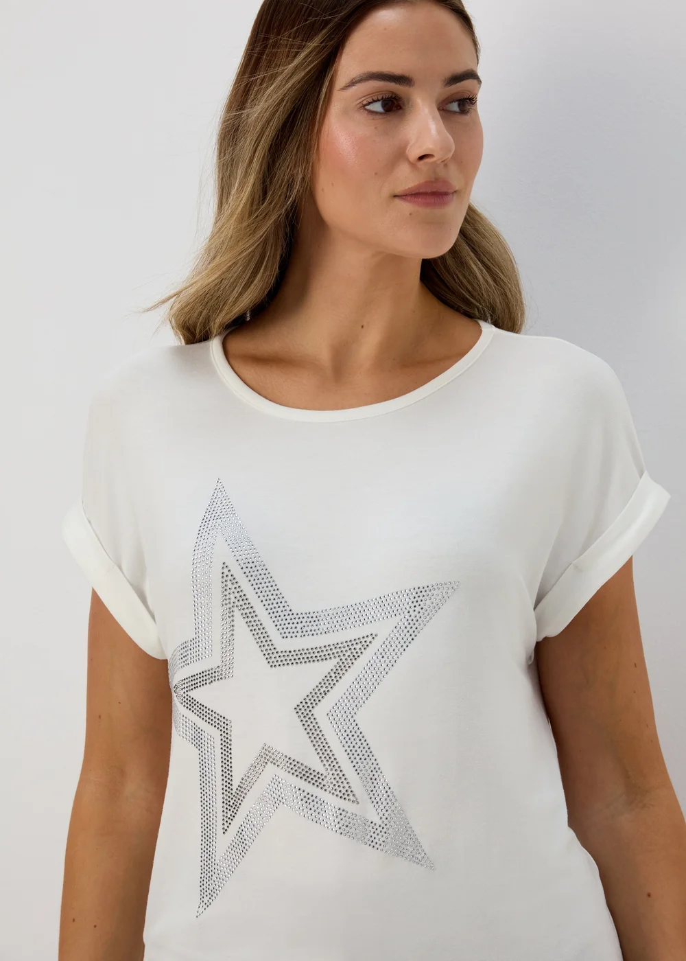 White Glitter Star T-Shirt - 8 Image 3
