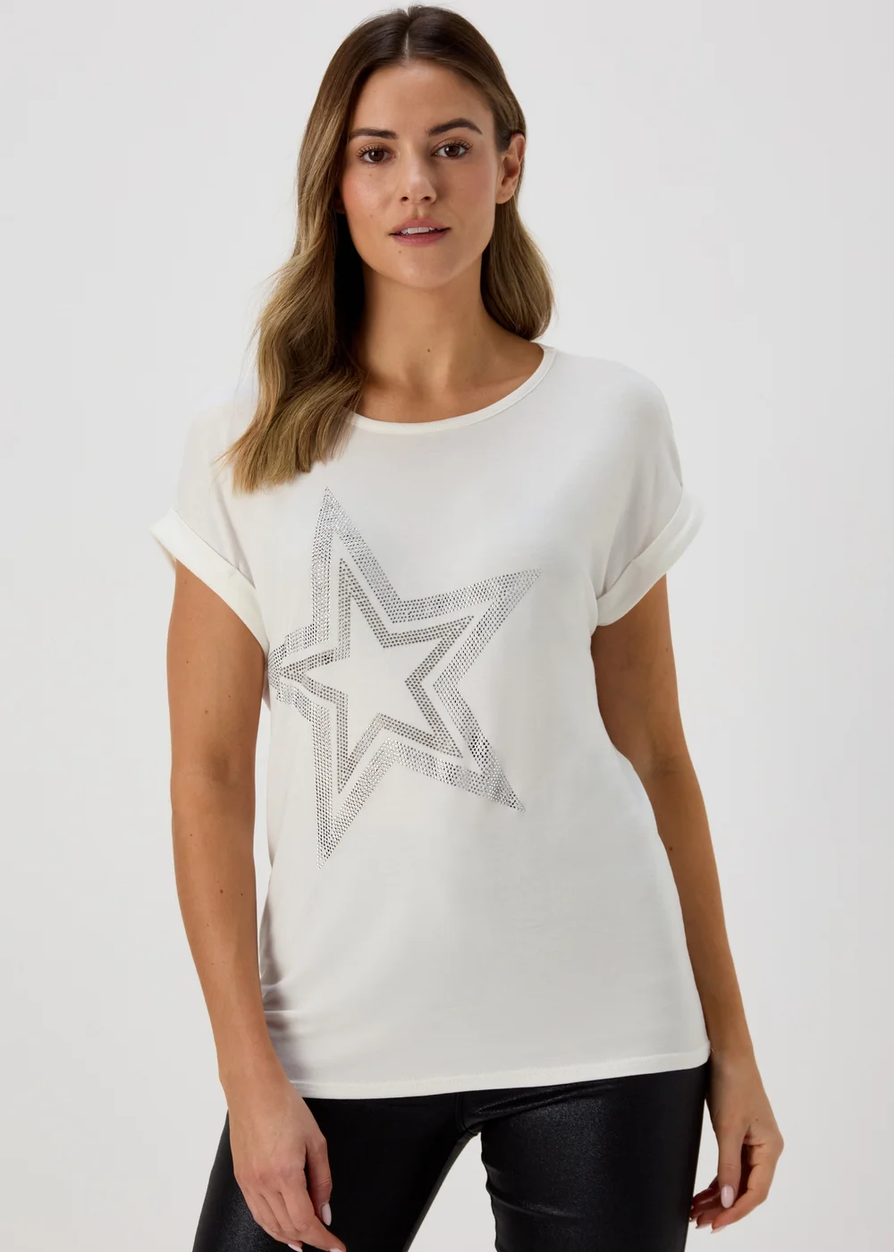 White Glitter Star T-Shirt - 8 Image 1