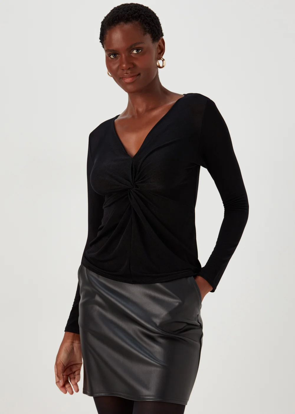 Black Front Knot Top - 8 Image 1