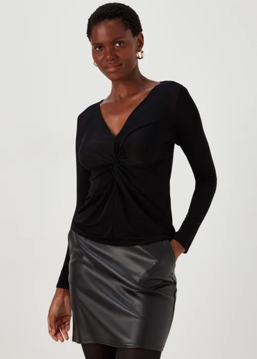Black Front Knot Top - 8 Image 1