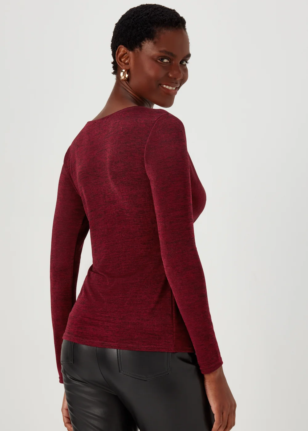 Burgundy Front Knot Top - 8 Image 2