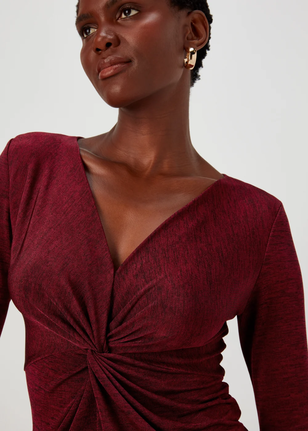 Burgundy Front Knot Top - 8 Image 3