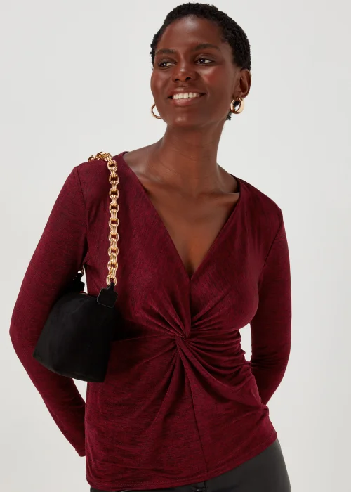 Burgundy Front Knot Top - 8 Image 1