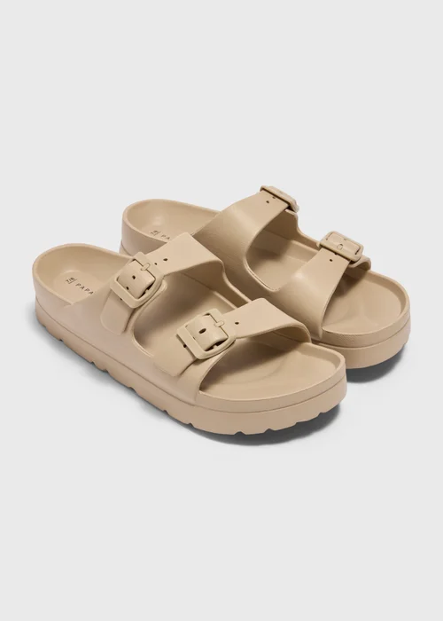 Stone Chunky Double Buckle Sandals - Small Image 1