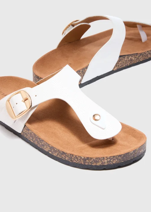 White Footbed Sandals - Size 3 Image 2