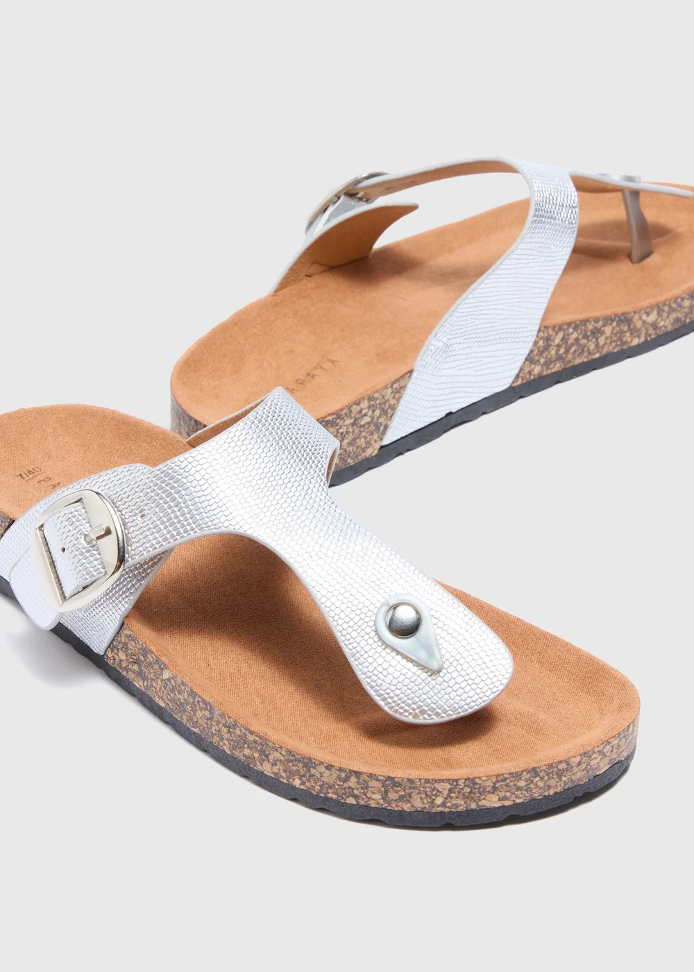 Silver Footbed Sandals - Size 3 Image 2