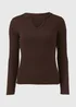 Brown Notch Neck Rib Top - Size 8 Image 5