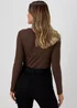 Brown Notch Neck Rib Top - Size 8 Image 2