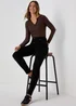 Brown Notch Neck Rib Top - Size 8 Image 4