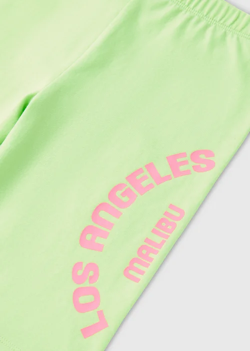 Girls Green Los Angeles Cycling Shorts (7-13yrs) - Age 7 Years Image 2