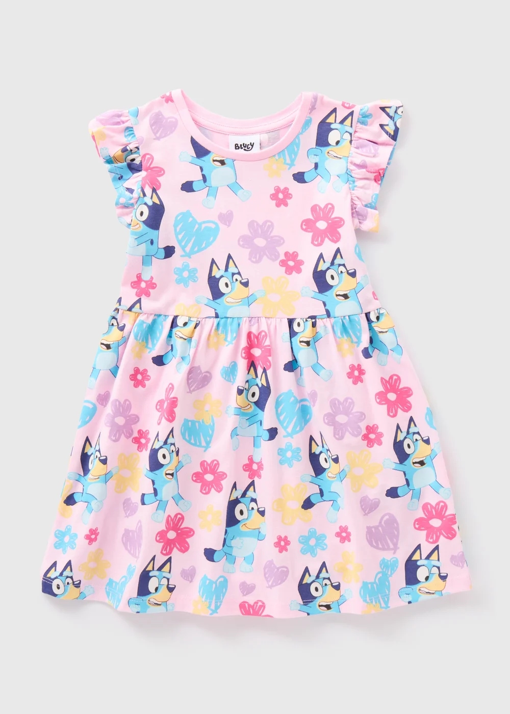 Bluey Girls Pink Floral Dress (1-7yrs) - 1-1.5 Yrs Image 1