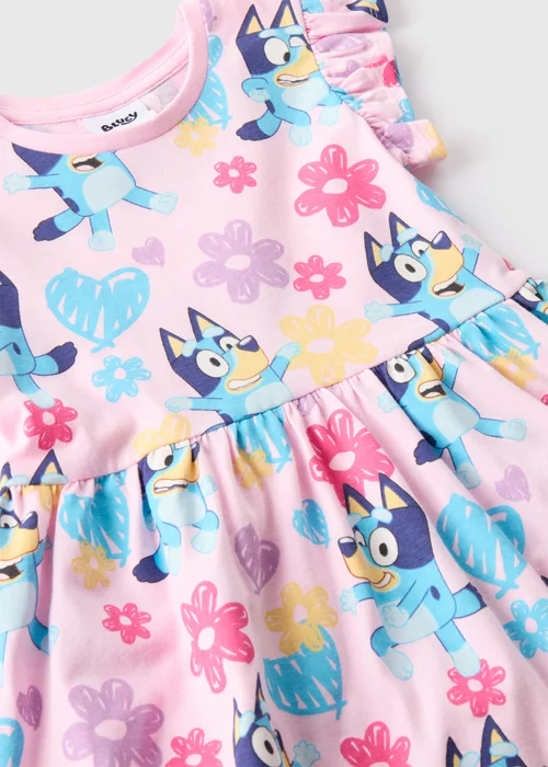 Bluey Girls Pink Floral Dress (1-7yrs) - 1-1.5 Yrs Image 2