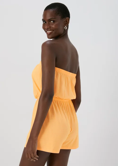 Peach Plain Playsuit - S Image 2