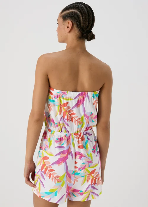 White Floral Print Playsuit - S Image 2