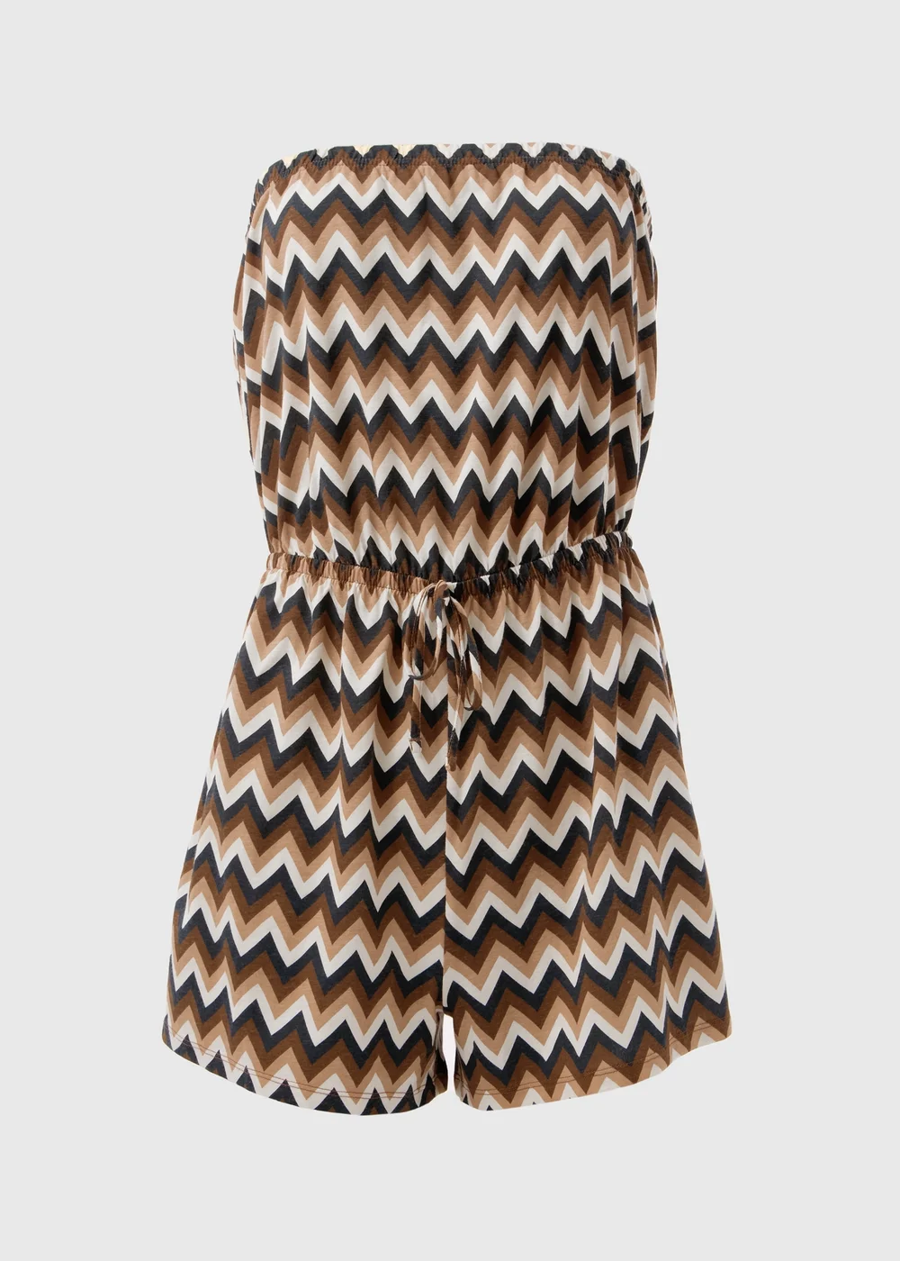 Beige Chevron Print Playsuit - S Image 5