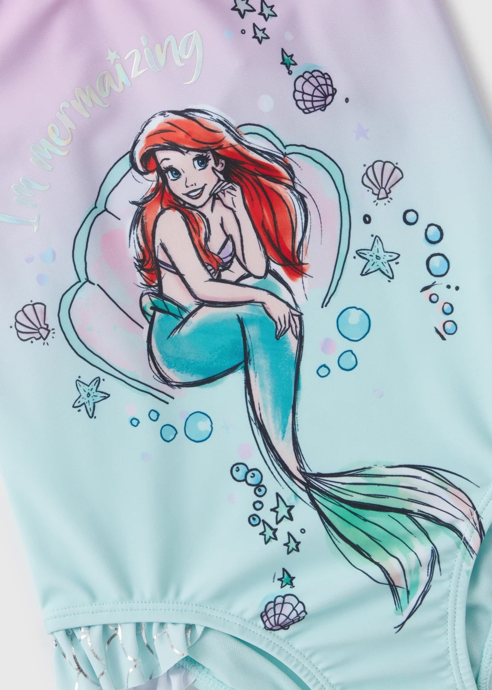 Disney Kids Green Ombre Ariel Swimsuit (1-7yrs) - 1 to 1 half years Image 2