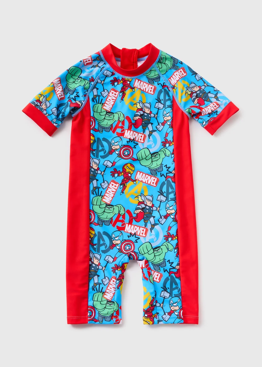 Marvel Kids Blue Superhero Surfsuit (3mths-5yrs) - Age 3 - 6 Months Image 1