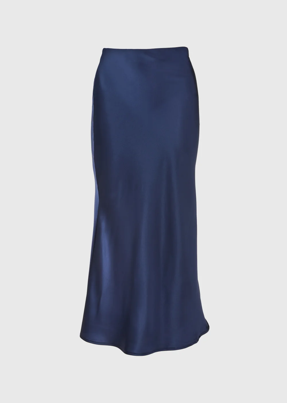 Navy Satin Midi Skirt - 8 Image 5