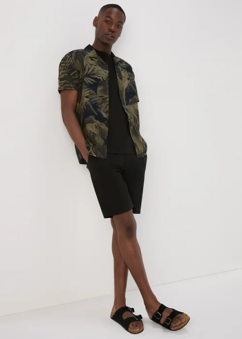 Khaki Leaf Print Shirt - Small Image 4