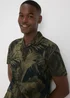 Khaki Leaf Print Shirt - Small Image 3