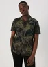 Khaki Leaf Print Shirt - Small Image 1