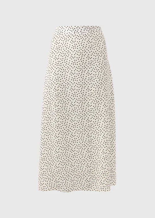 White Spot Design Flared Hem Midi Skirt - Size 8 Image 5