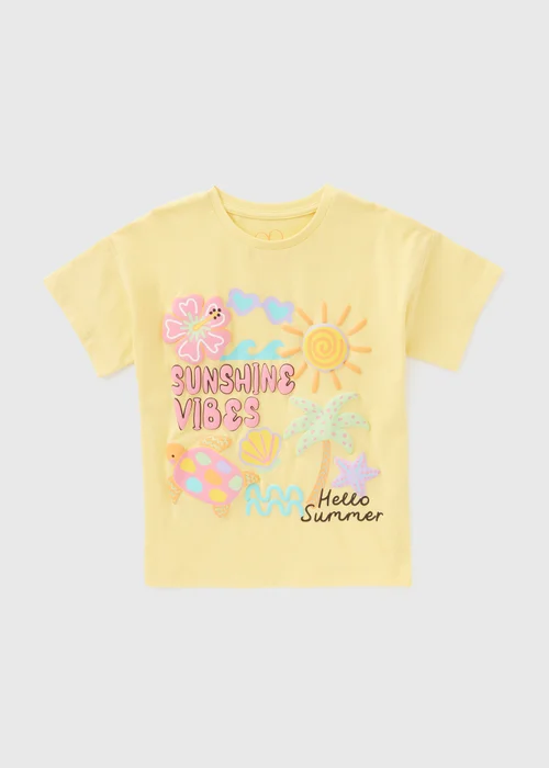 Girls Yellow Sunshine T-Shirt (1-7yrs) - 1-1.5 Yrs Image 1