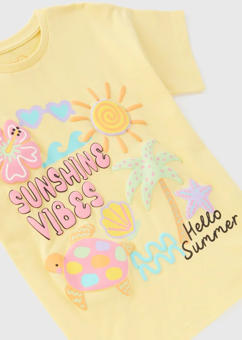Girls Yellow Sunshine T-Shirt (1-7yrs) - 1-1.5 Yrs Image 2