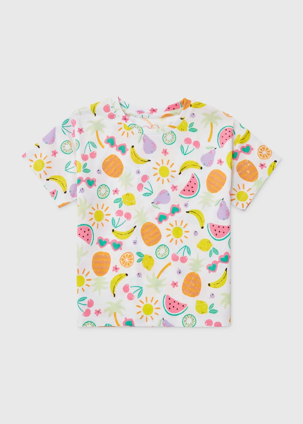 Girls White Fruit Salad T-Shirt (1-7yrs) - 2-3 Yrs Image 1