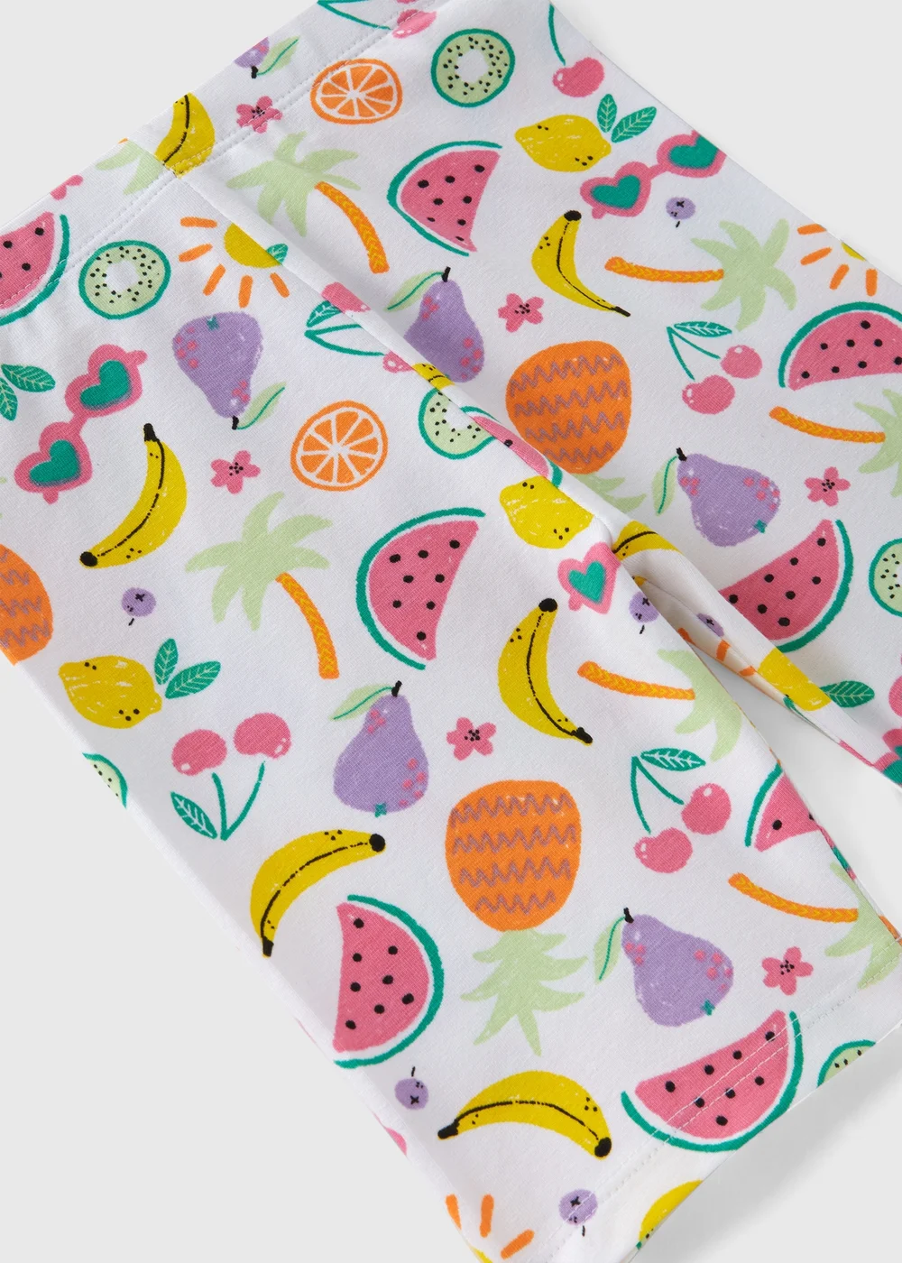 Girls White Fruit Salad Cycling Shorts (1-7yrs) - 1 half year to 2 Image 2