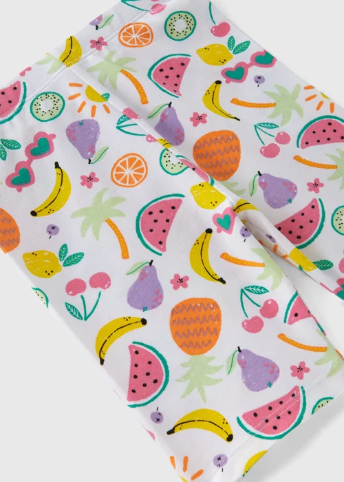 Girls White Fruit Salad Cycling Shorts (1-7yrs) - 1 half year to 2 Image 2
