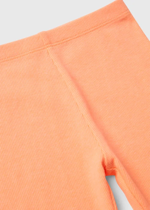 Girls Coral Orange Cycling Shorts (1-7yrs) - 1 half year to 2 Image 2