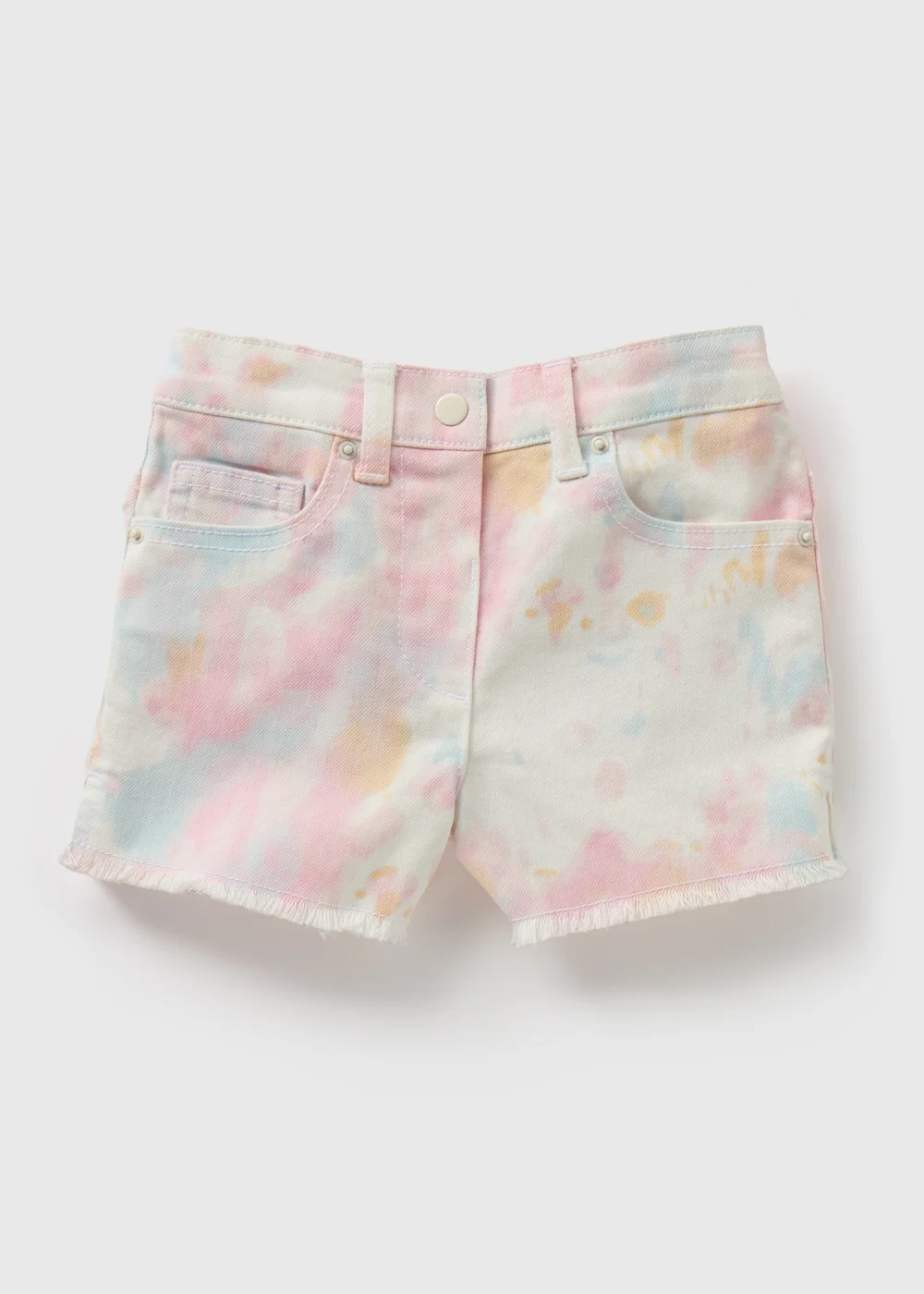 Girls Cream Tie Dye Shorts (1-7yrs) - 1 half year to 2 Image 1