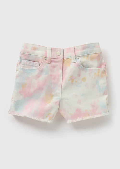 Girls Cream Tie Dye Shorts (1-7yrs) - 1 half year to 2 Image 1