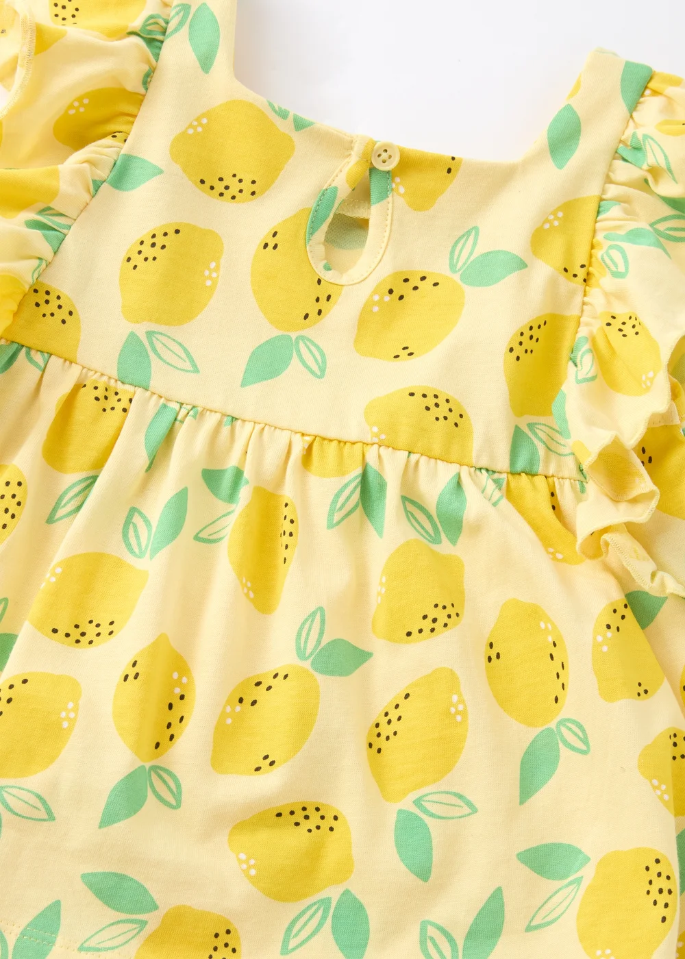 Girls Yellow Lemon Print Top & Shorts Set (1-7yrs) - 1-1.5 Yrs Image 2