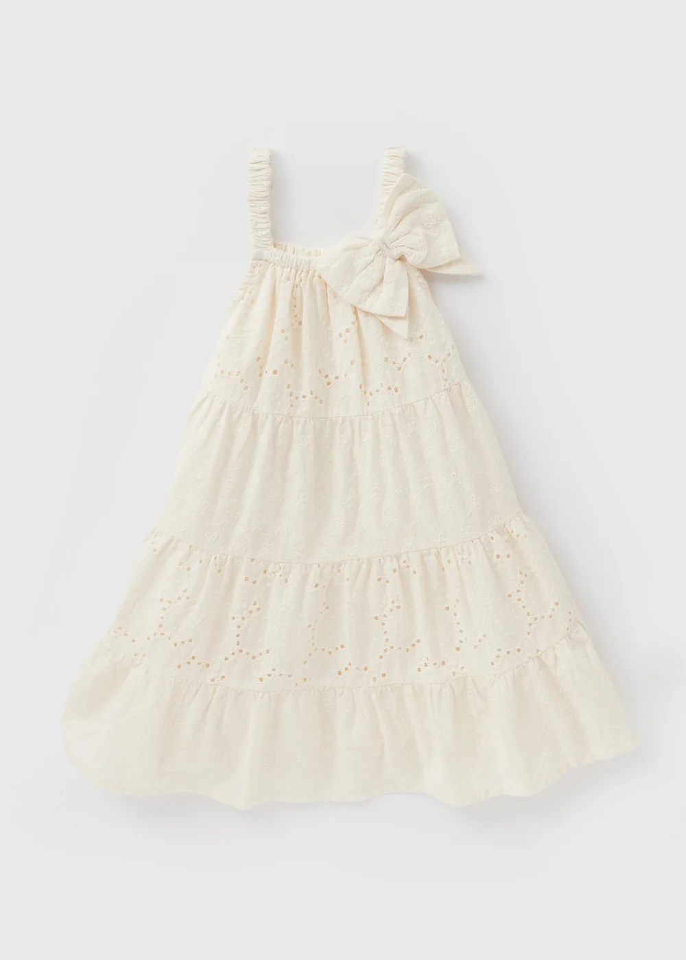Girls Cream Bow Dress (1-7yrs) - 1-1.5 Yrs Image 1