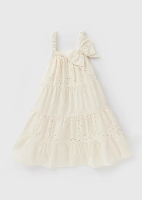 Girls Cream Bow Dress (1-7yrs) - 1-1.5 Yrs Image 1