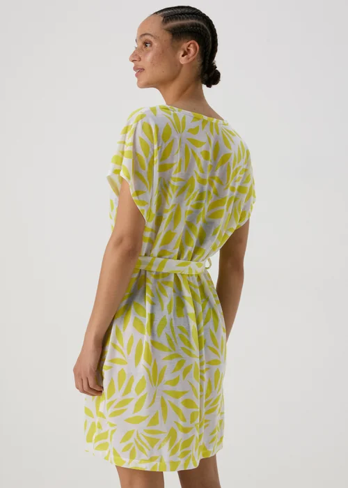 Lime Leaf Print Jersey Kaftan - XS Image 2