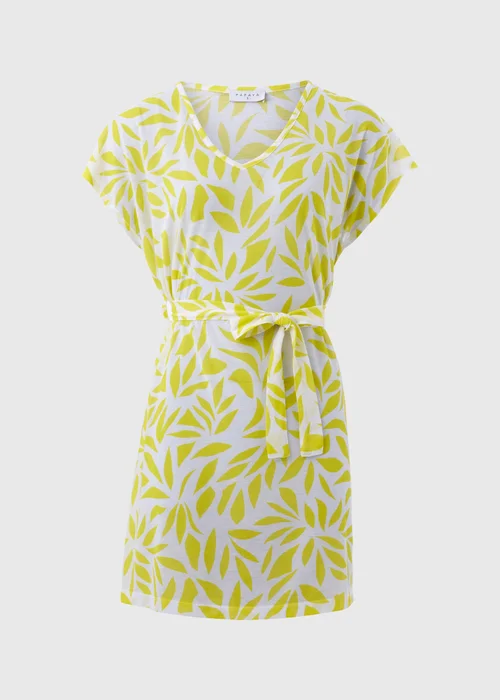 Lime Leaf Print Jersey Kaftan - XS Image 4