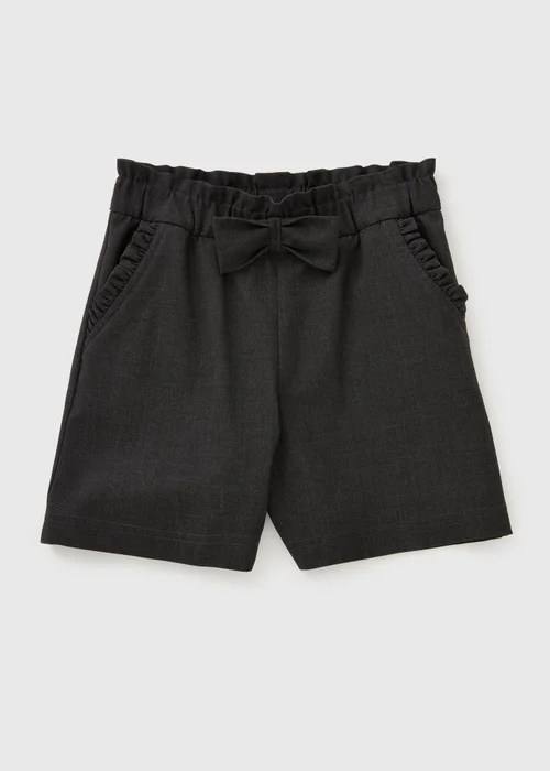 Girls Grey Bow School Shorts (3-13yrs) - 4 Yrs Image 1