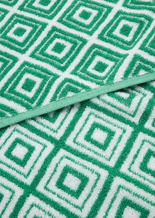 Green Geo Design Jacquard Towel - Bath Towel Image 2