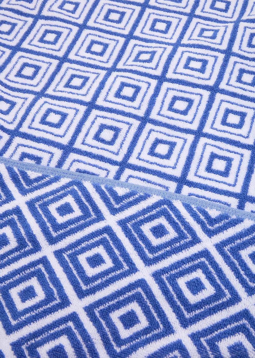 Blue Geo Jacquard Royal Towel - Hand Towel Image 2
