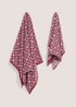 Red Geo Design Jacquard Towel - Hand Towel Image 1